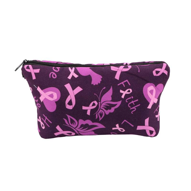 Nurse Pink Ribbon Life Cosmetic Bag Gift for Women Make Up Bag Travel Cosmetic Organizer Toiletry Bag Pencil Case black