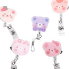 Bear Design 360° Rotating Retractable Badge Reel Clip for Nurses, Doctors, and School Supplies