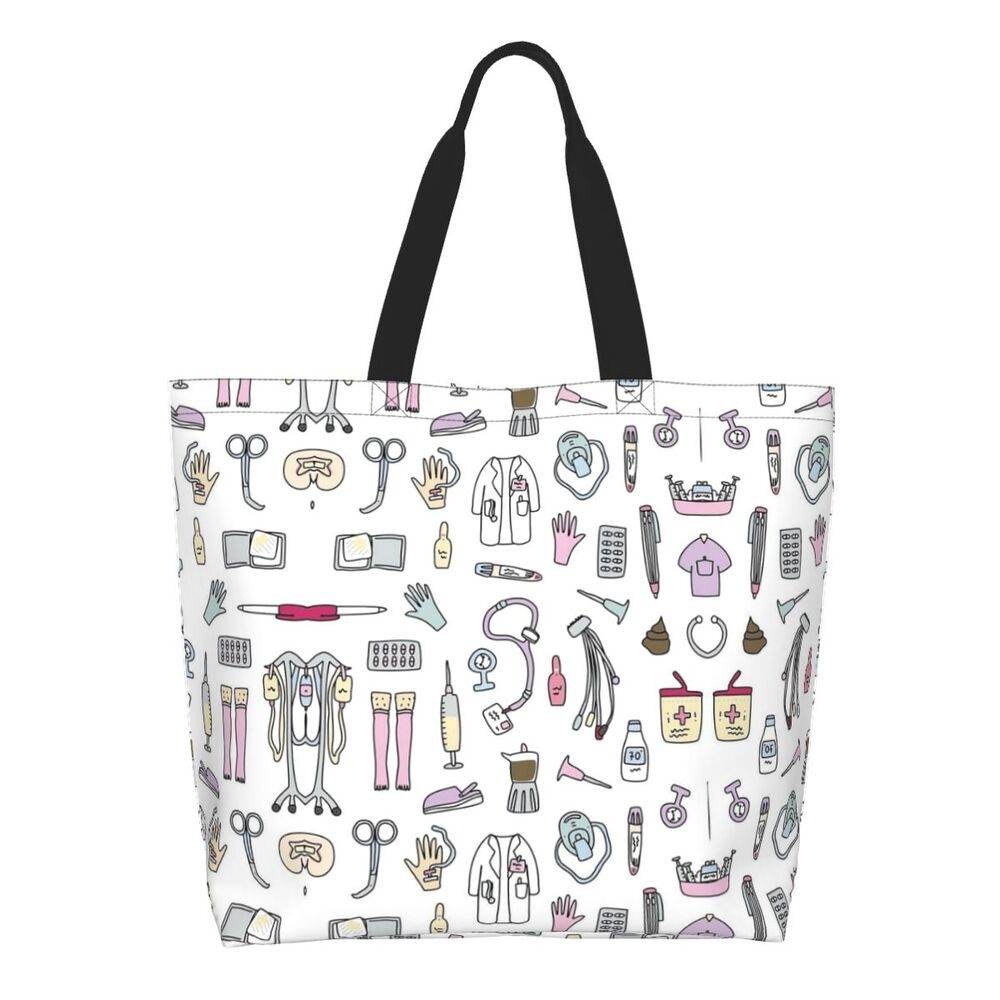 Spacious Eco-Friendly Healthcare Tote Bag with Durable Handles and Secure Zipper Closure