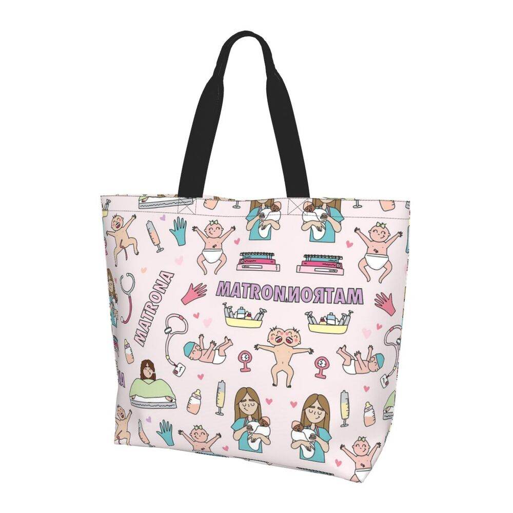 Spacious Eco-Friendly Healthcare Tote Bag with Durable Handles and Secure Zipper Closure