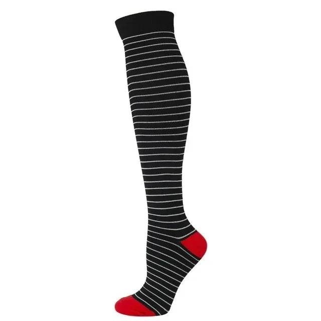 Compression Socks For Men Women To Resist Fatigue Varicose Edema Knee Height Of 20-30mmHg Running Basketball Hiking Sports Socks