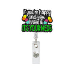 New Design 1 Piece Glitter Retractable Nurse Badge Reel Inspiring Phrase Name Tag ID Card Holder Lanyard School Office Supply 1