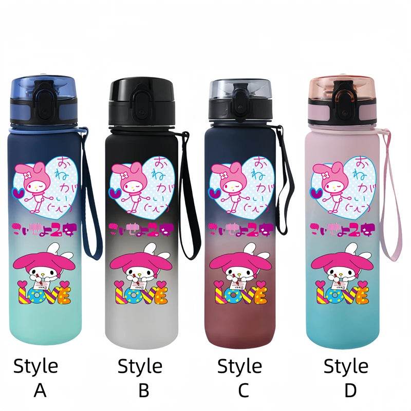 Sanrio 650ml Cartoon-Themed Portable Water Bottle – Large Capacity, Leak-Proof Plastic SA3