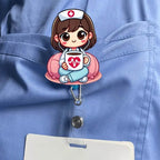 Acrylic Nurse Badge Reel Clip with Expandable ID Clip - Nurse Design, for Nursing, Doctors, Registered Nurses, Nurse Practitione