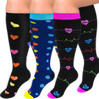 Plus Size Compression Socks for Women&Men Compression Socks 20-30 mmHg, Wide Calf Stockings Best Support for Running 3 Pair BCD