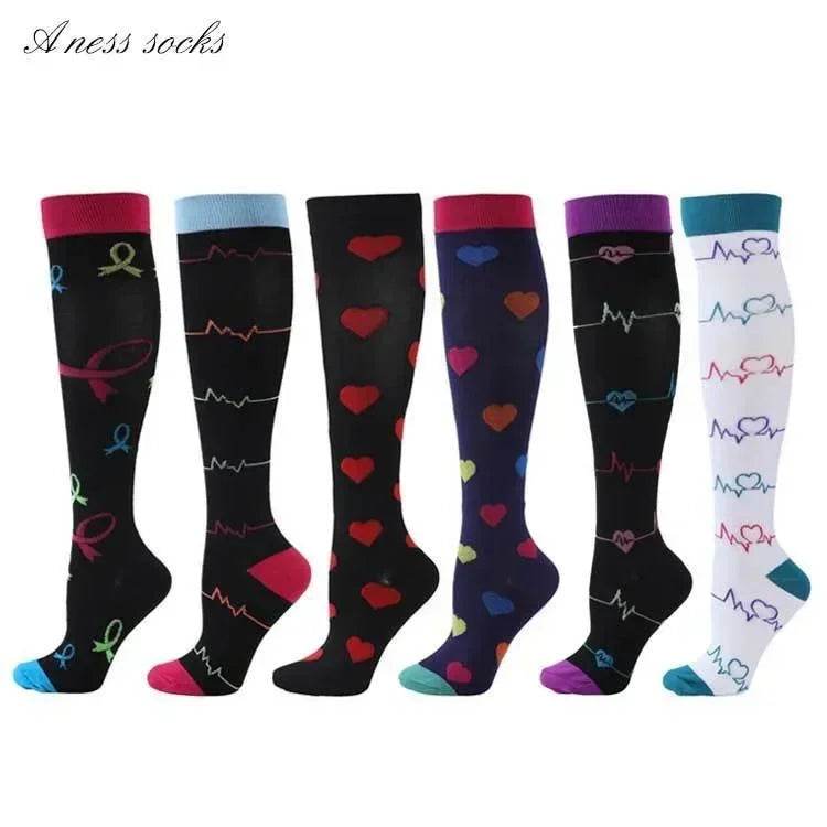 6 Pairs of Men and Women Compression Socks - Ideal for Running, Soccer, and Everyday Comfort!