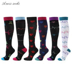 6 Pairs of Men and Women Compression Socks - Ideal for Running, Soccer, and Everyday Comfort!