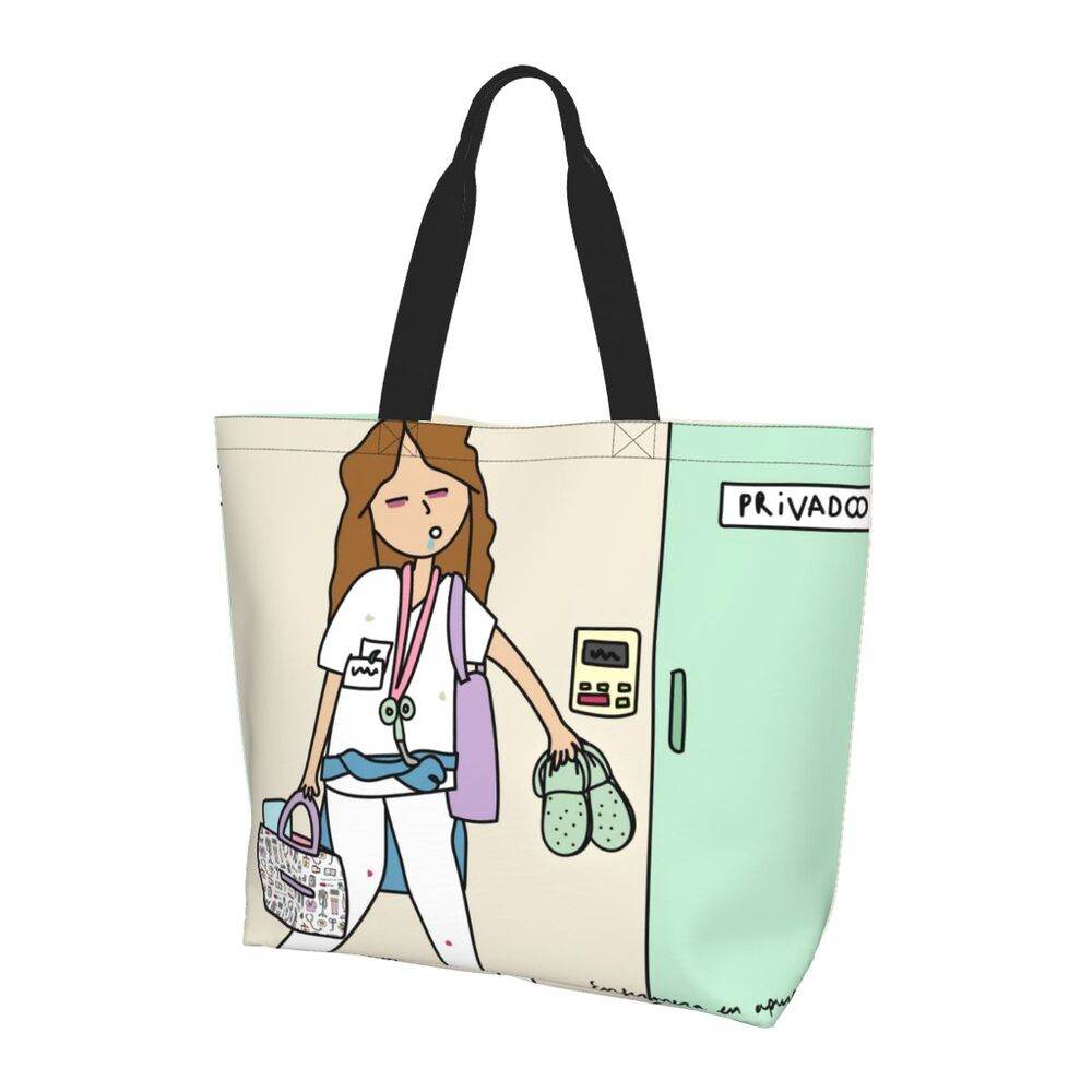 Spacious Eco-Friendly Healthcare Tote Bag with Durable Handles and Secure Zipper Closure