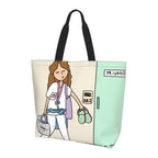 Spacious Eco-Friendly Healthcare Tote Bag with Durable Handles and Secure Zipper Closure