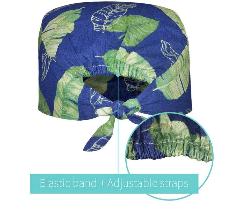 Check out these the Flower-Printed OR Caps! You know, because nothing says 'I'm a professional' like wearing a cap that looks like a garden party exploded on your head