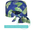 Check out these the Flower-Printed OR Caps! You know, because nothing says 'I'm a professional' like wearing a cap that looks like a garden party exploded on your head