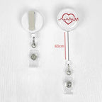 Nurses Doctors Retractable Badge Reels Kawaii Cartoon Pattern Uniform Pocket Clips Work Card Holder Hospital Supplies