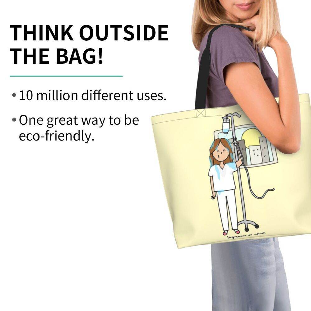 Spacious Eco-Friendly Healthcare Tote Bag with Durable Handles and Secure Zipper Closure