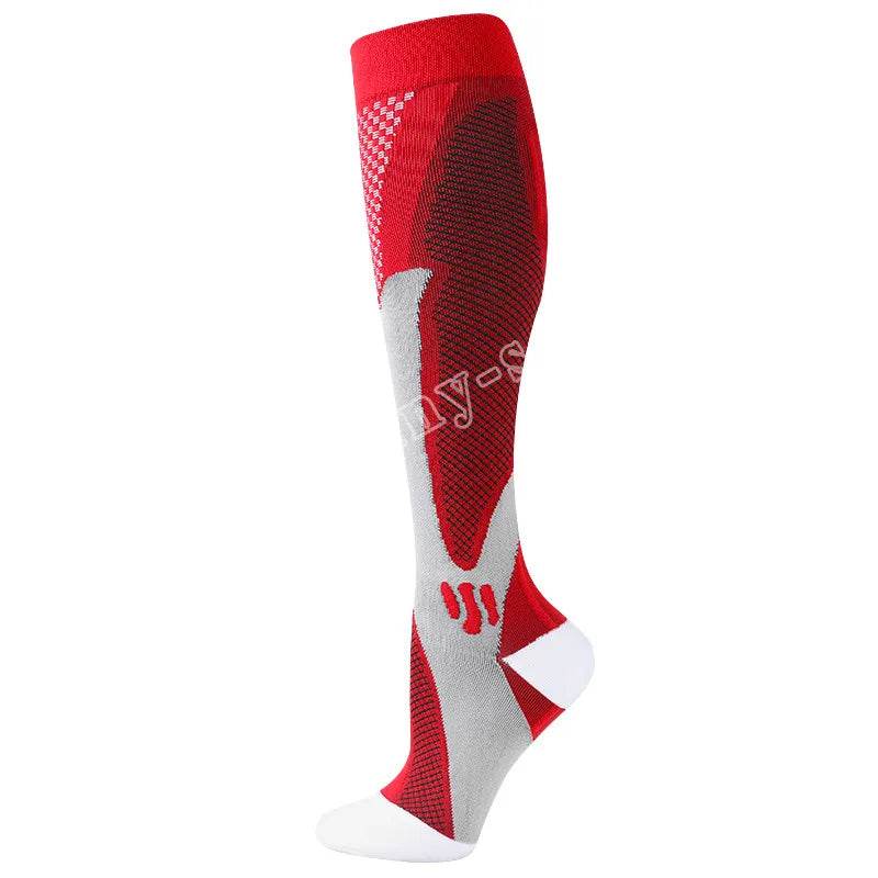 Compression Socks Running Sports Socks Medical Nursing 20-30mmhg for Flight Travel Pregnancy Edema Diabetes Varicose Veins Socks YSZ02-Red
