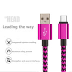 USB Type C Cable Date Sync 2.4A Fast Charging 1M 4Pack Nylon Braided Wire Charger Cable For Samsung Huawei Android Mobile Phone
