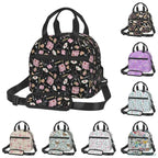 Keep your food fresh and fun with this delightful insulated lunch bag adorned with cute nurse-themed prints