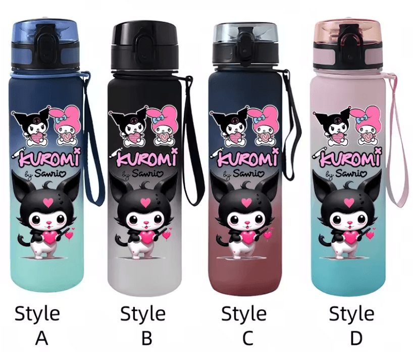Kuromi Water Bottle – Durable, High-Temperature Resistant Frosted Plastic Cup kl13