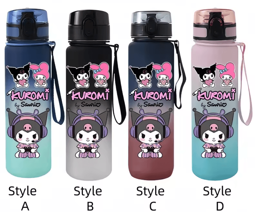 Kuromi Water Bottle – Durable, High-Temperature Resistant Frosted Plastic Cup kl7