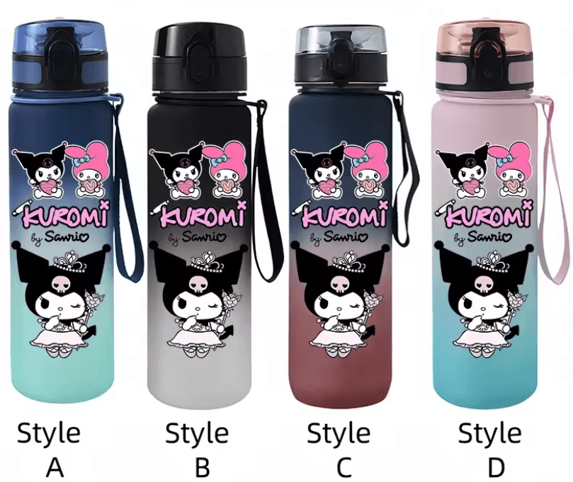 Kuromi Water Bottle – Durable, High-Temperature Resistant Frosted Plastic Cup kl1