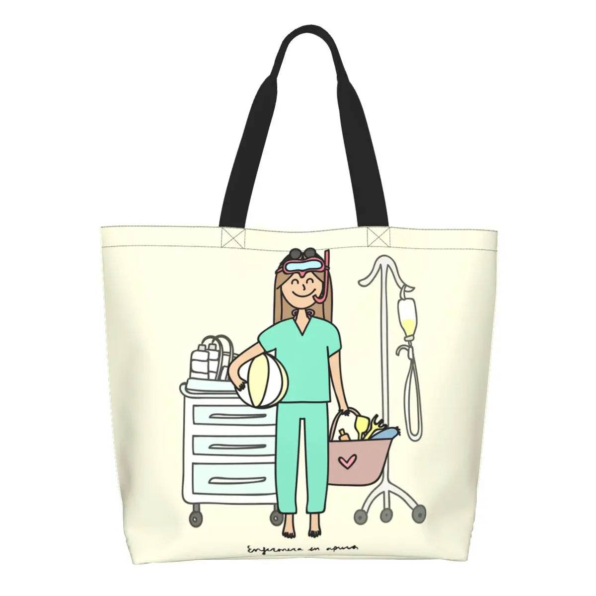 Spacious Eco-Friendly Healthcare Tote Bag with Durable Handles and Secure Zipper Closure 5 50x40x15 cm