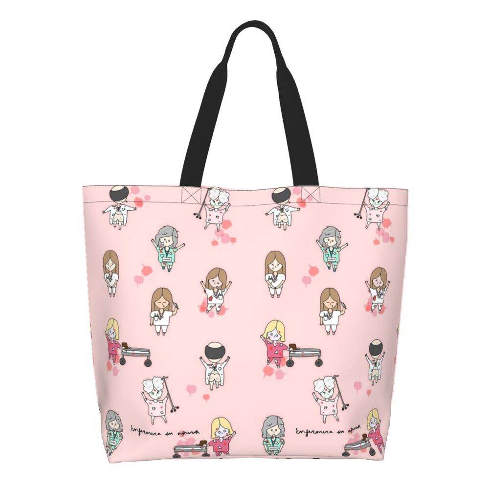 Spacious Eco-Friendly Healthcare Tote Bag with Durable Handles and Secure Zipper Closure