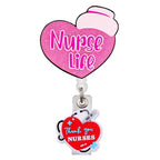 Badge Reel Lightweight Retractable Badge Clip Id Card Holder Heart Hat