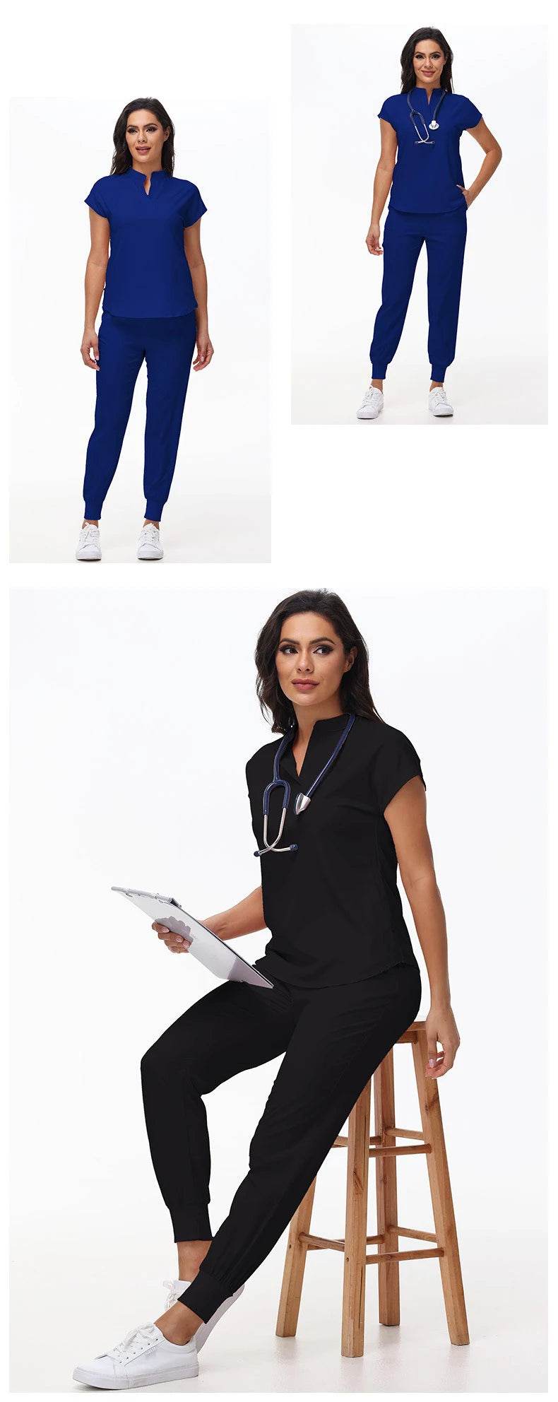 Hospital Scrubs Work Uniforms Short-sleeved Health Services Suits