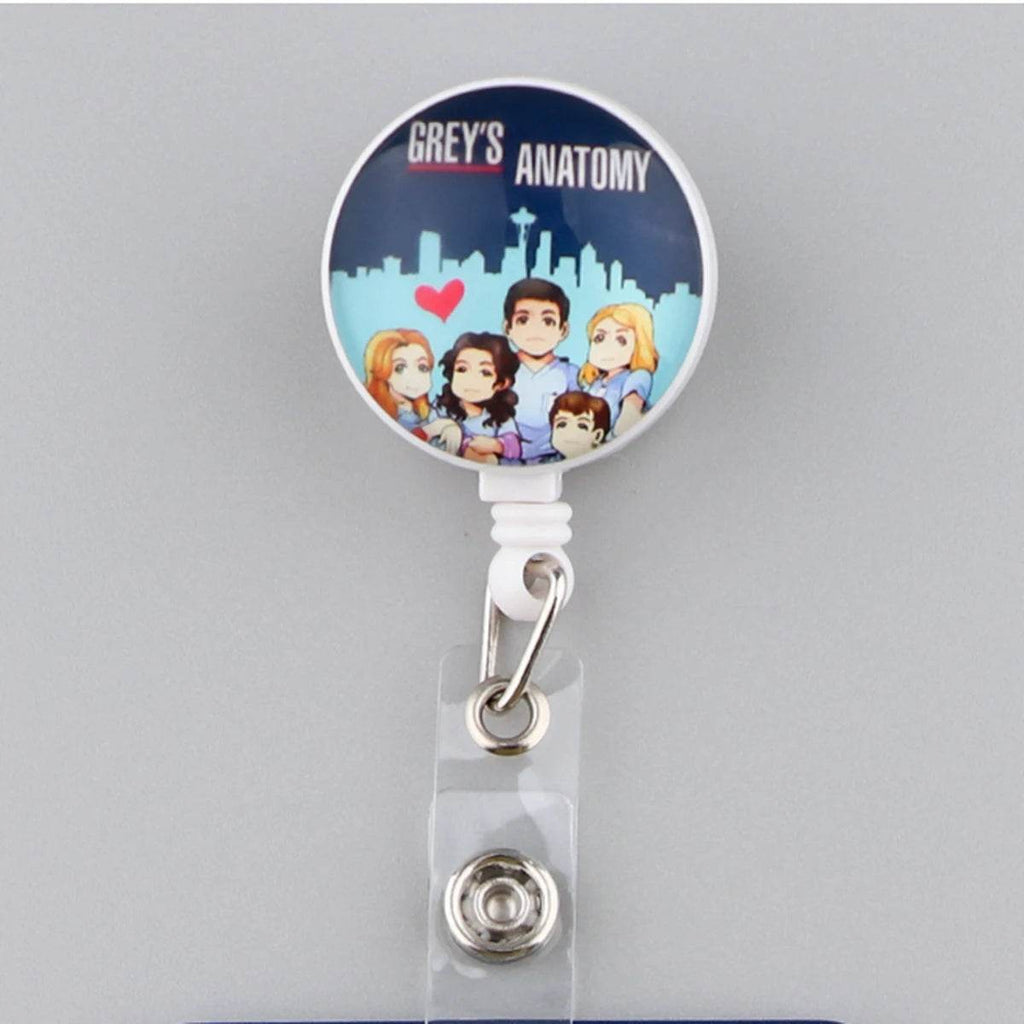 CB693 Grey's Anatomy Cartoon Pattern Retractable Nurse Badge Reel Holder Doctor Student ID Card Holder Exhibition Holder 6