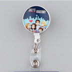 CB693 Grey's Anatomy Cartoon Pattern Retractable Nurse Badge Reel Holder Doctor Student ID Card Holder Exhibition Holder 6