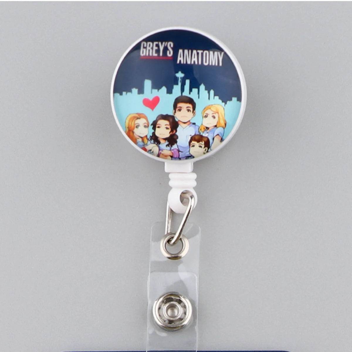 CB693 Grey's Anatomy Cartoon Pattern Retractable Nurse Badge Reel Holder Doctor Student ID Card Holder Exhibition Holder 6