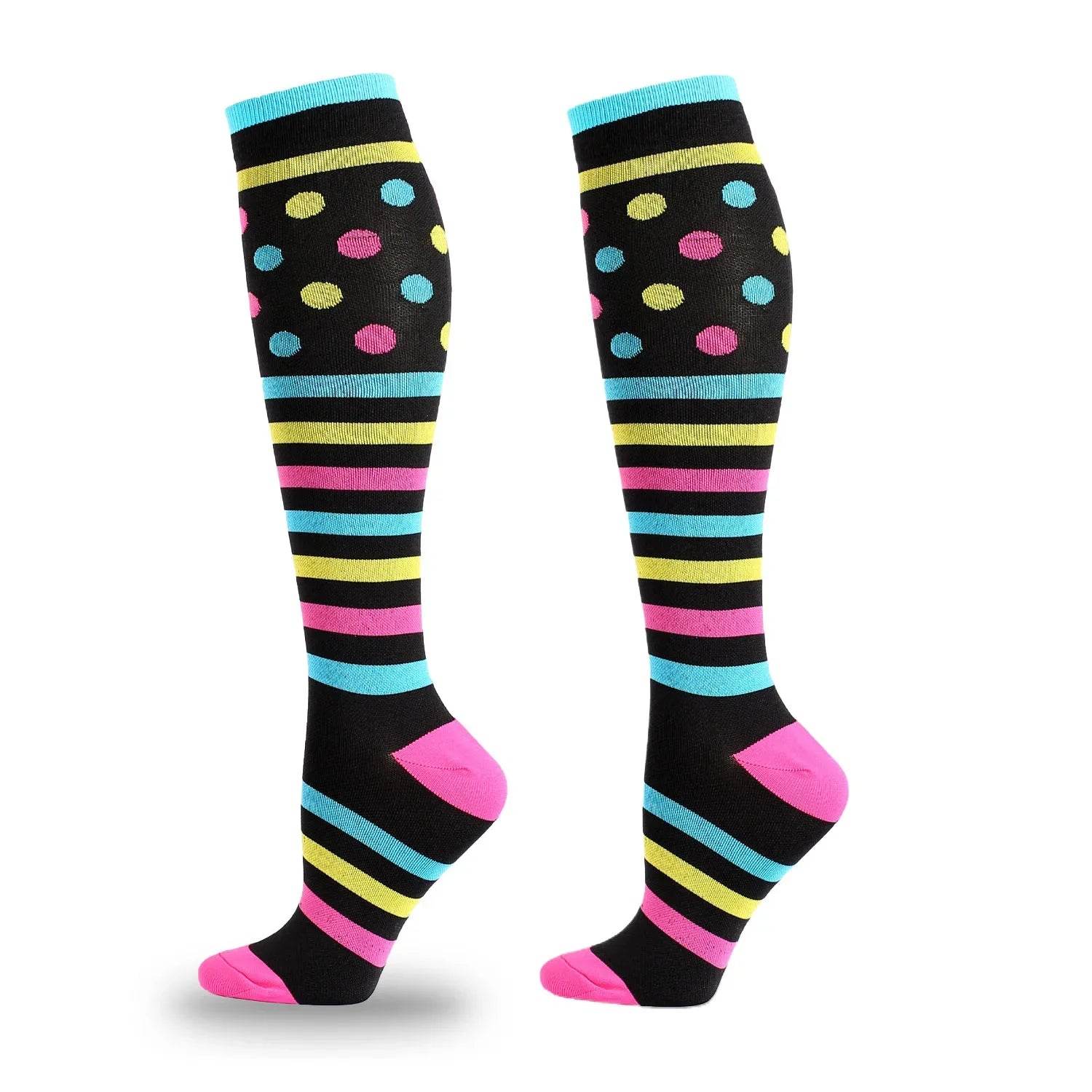 5 Pairs Sport Athletic Compression Socks for Men Women