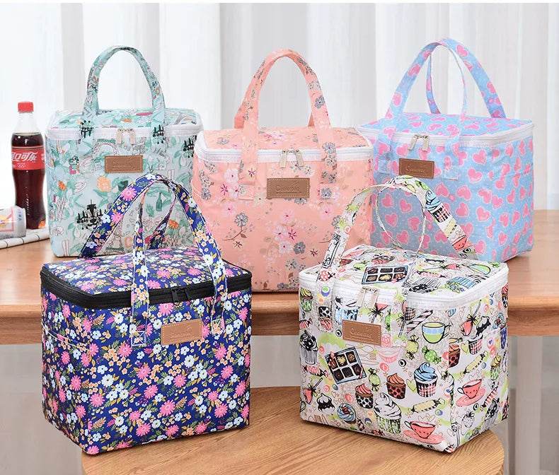 Portable Lunch Bag New Thermal Insulated Lunch Box Tote Cooler Functional Handbag Student Bento Pouch School Food Storage Bags