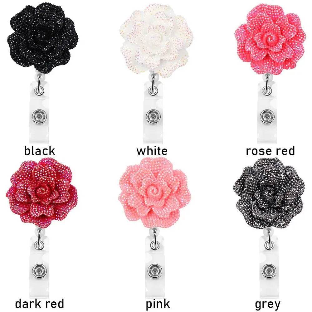 New Rose Shape Design Badge Resin Retractable Nurse ID Card