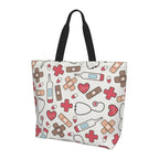 Spacious Eco-Friendly Healthcare Tote Bag with Durable Handles and Secure Zipper Closure