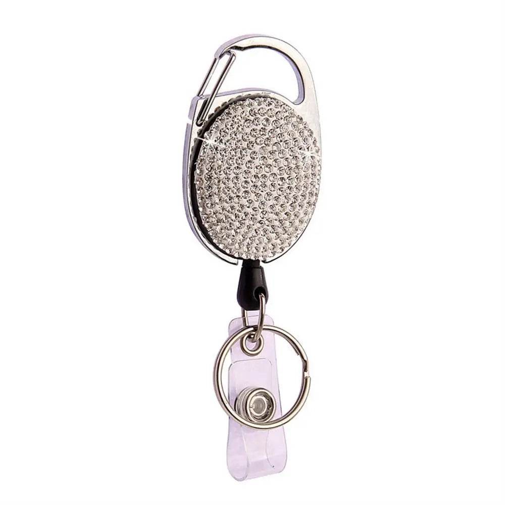Stunning Color Crystal Rhinestones Badge Reel White