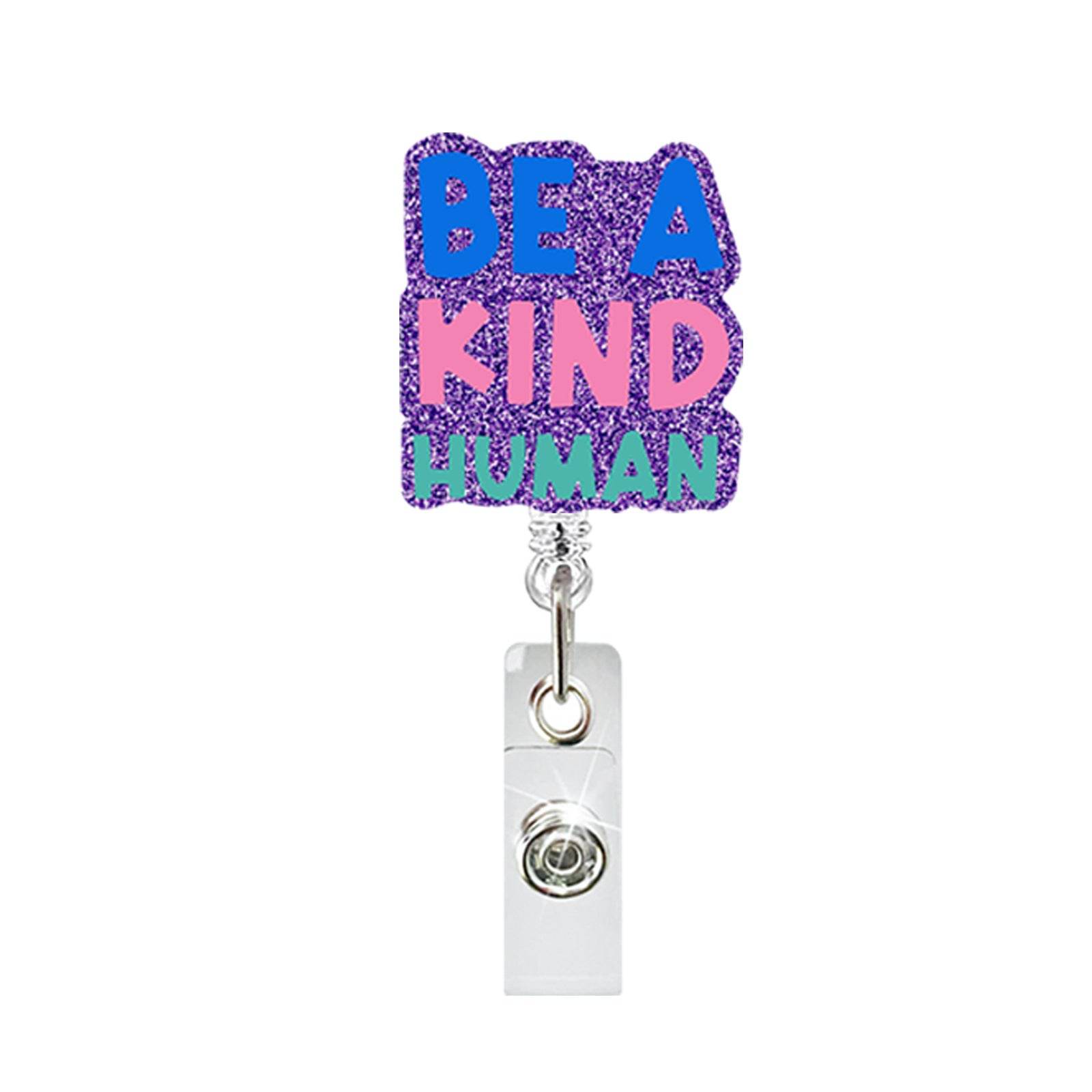 New Design 1 Piece Glitter Retractable Nurse Badge Reel Inspiring Phrase Name Tag ID Card Holder Lanyard School Office Supply