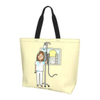 Spacious Eco-Friendly Healthcare Tote Bag with Durable Handles and Secure Zipper Closure
