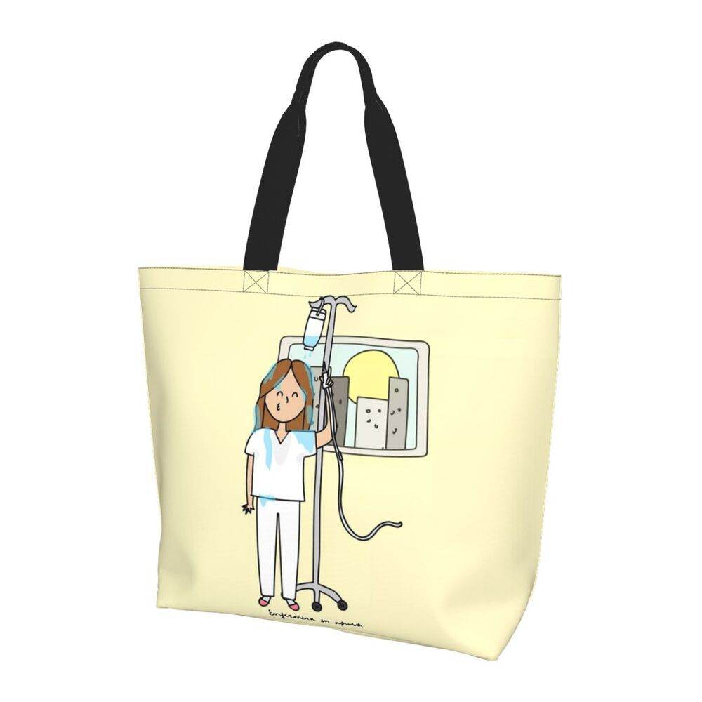 Spacious Eco-Friendly Healthcare Tote Bag with Durable Handles and Secure Zipper Closure