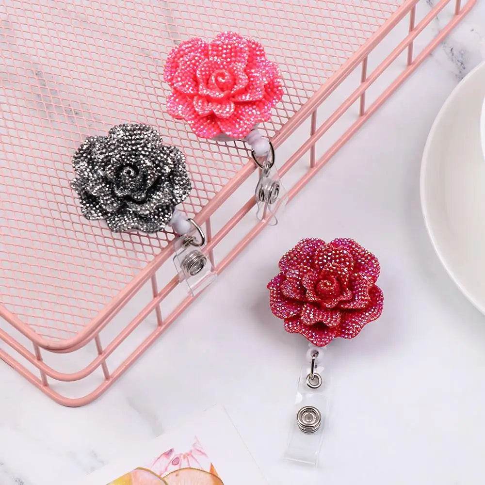New Rose Shape Design Badge Resin Retractable Nurse ID Card