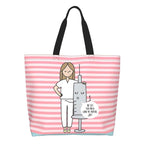 Spacious Eco-Friendly Healthcare Tote Bag with Durable Handles and Secure Zipper Closure