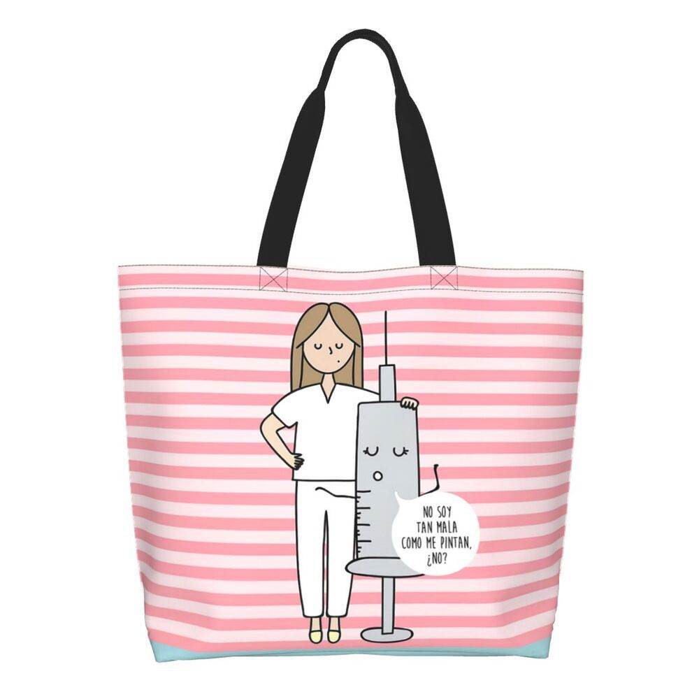 Spacious Eco-Friendly Healthcare Tote Bag with Durable Handles and Secure Zipper Closure