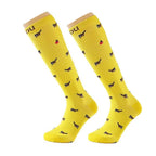 Elastic Compression Socks Knee High Funny Pattern Pressure Stockings Breathable Reducing Swelling Varicose Veins Socks Pregnancy Small