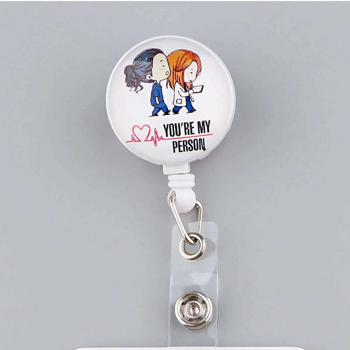CB693 Grey's Anatomy Cartoon Pattern Retractable Nurse Badge Reel Holder Doctor Student ID Card Holder Exhibition Holder 5