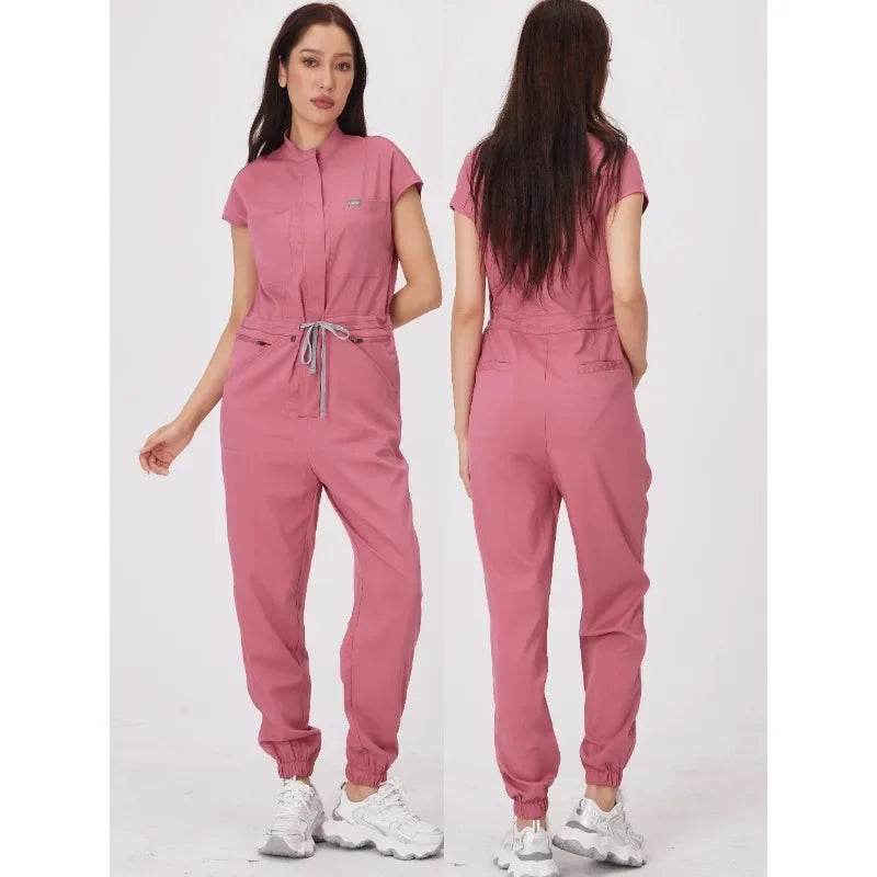 Wholesale Medical Apparel Scrub Uniform Women Short Sleeved Scrubs Jumpsuit Medical Hospital Clothing Scrub Uniforms with Pocket