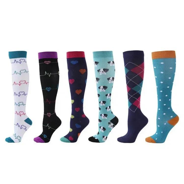 6 Pairs of Men and Women Compression Socks - Ideal for Running, Soccer, and Everyday Comfort! T-ANS006-10
