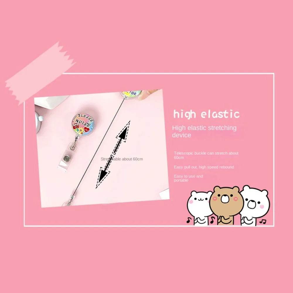 Easy To Pull Buckle Nurse Retractable Badge Reel ID Card Accessories Fashion Nurse ID Card Clips Simplicity Cute