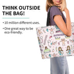 Spacious Eco-Friendly Healthcare Tote Bag with Durable Handles and Secure Zipper Closure