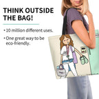 Spacious Eco-Friendly Healthcare Tote Bag with Durable Handles and Secure Zipper Closure