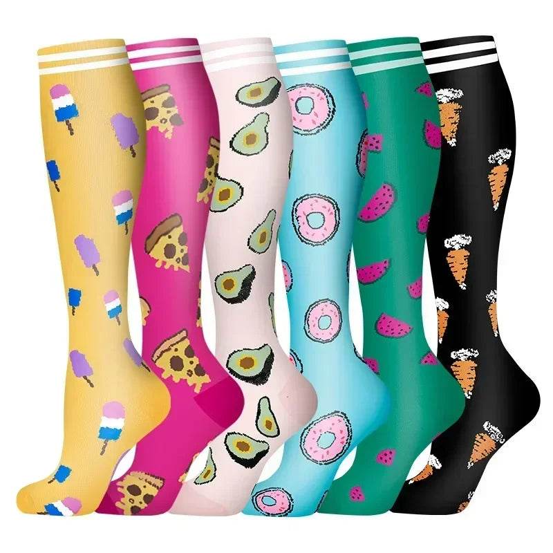 6 Pairs of Men and Women Compression Socks - Ideal for Running, Soccer, and Everyday Comfort!