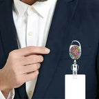 Pelsone Retractable ID Badge Holder Keychain for Students and Professionals
